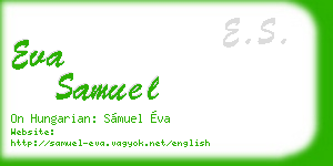 eva samuel business card
