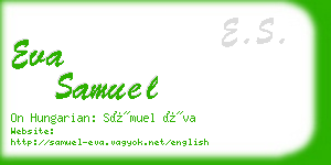 eva samuel business card